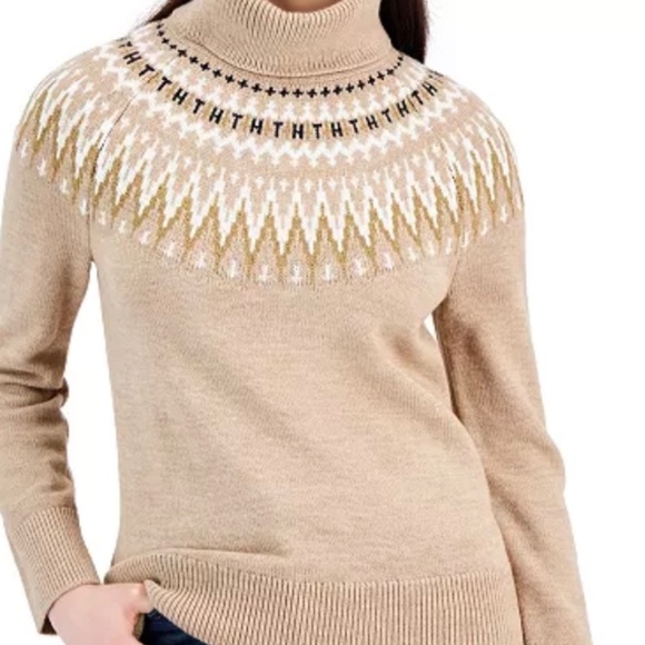 NWOT Tommy Hilfiger fair isle turtleneck sweater - Picture 1 of 7